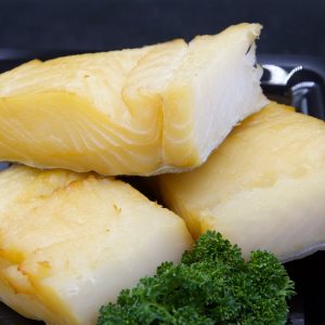 Gerookte heilbotstukken